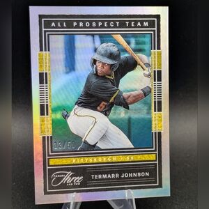 2023 Panini Three & Two Termarr Johnson Silver Holo RC All Prospect #APT-TJ /50